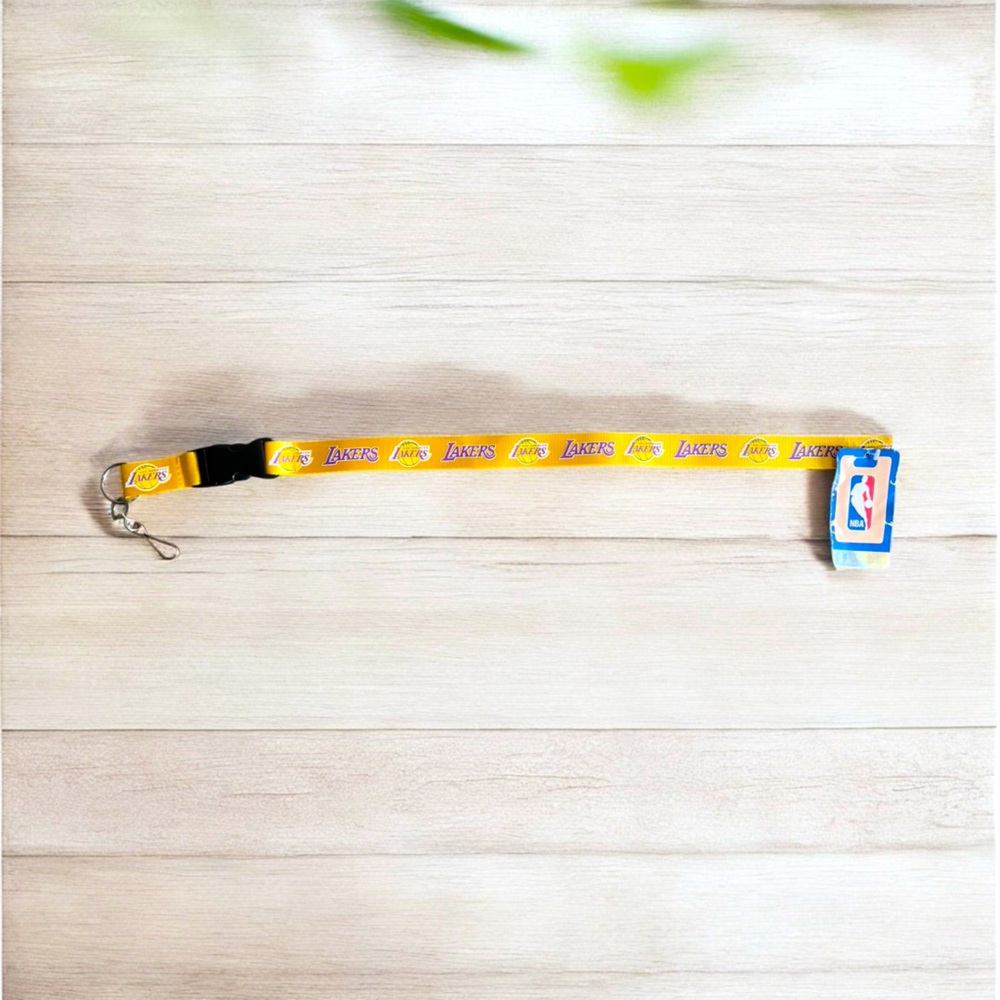 Los Angeles Lakers Lanyard Keychain Double Sided Breakaway 2012 NWT